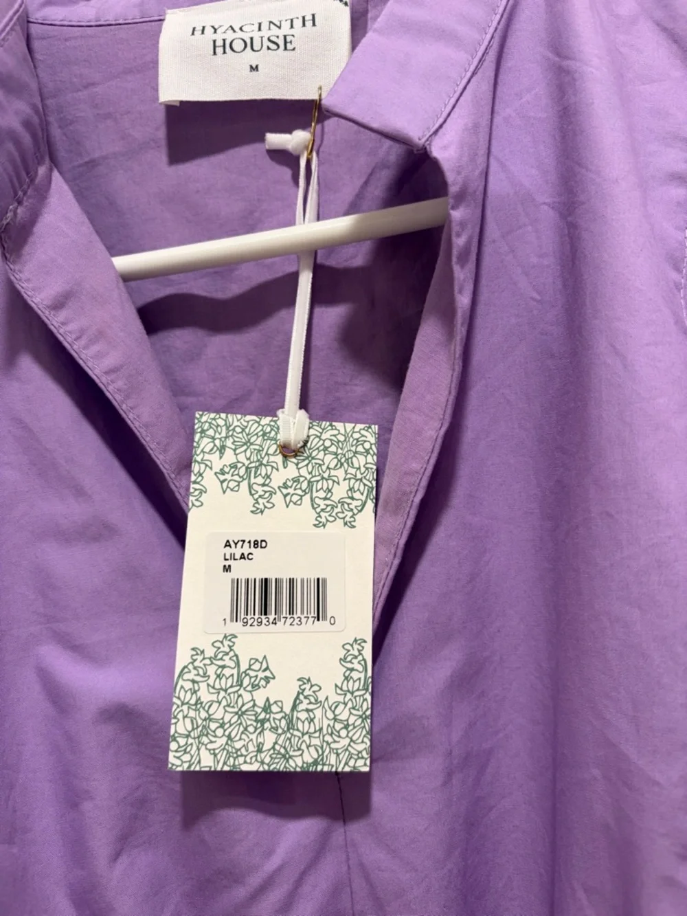 HYACINTH HOUSE Embroidery Dowling Midi Dress Lavender Size Medium NWT - Picture 5 of 7